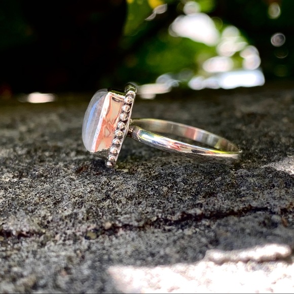 Rainbow Moonstone Sterling Silver Festival Ring - Picture 6 of 8